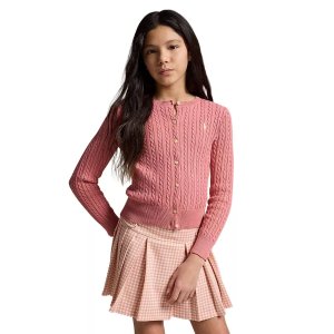 ModubaPolo Ralph Lauren 여아 7-16 미니 케이블 버튼 가디건