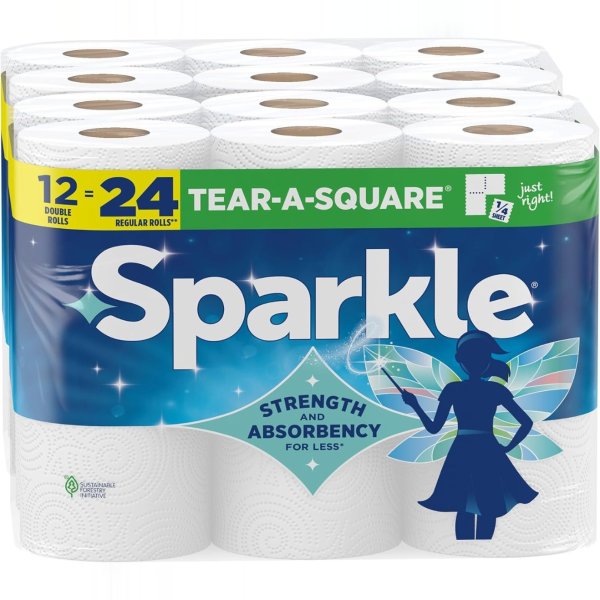 최저가: Sparkle 티어어스퀘어 키친타월 12 더블롤