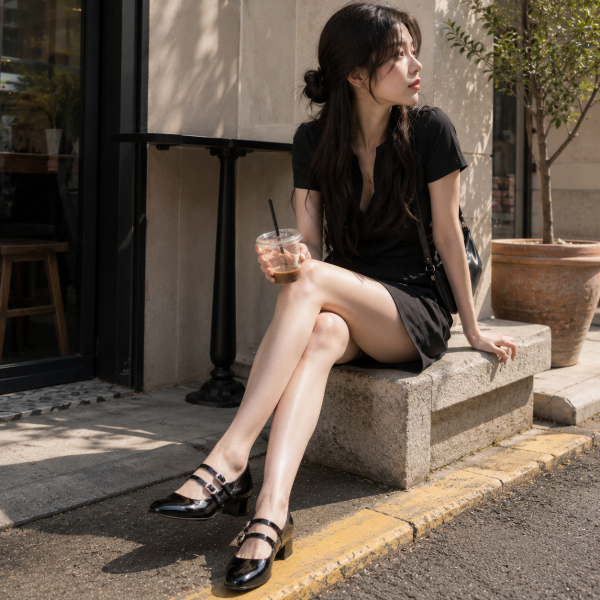 Carel Paris 키나 40mm 페이턴트 가죽 펌프스
