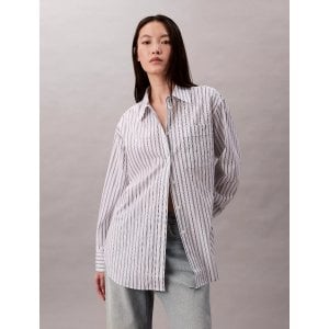 Moduba포플린 스트라이프 릴랙스 버튼다운 셔츠