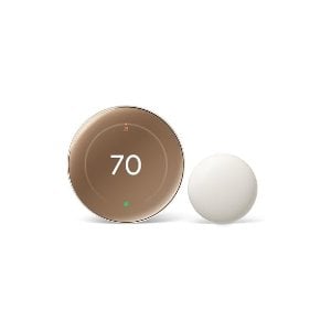 ModubaGoogle Nest 학습형 스마트 온도조절기 4세대 + Nest 온도 센서 2세대 (골드)