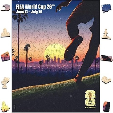 ModubaFIFA 월드컵 2026 로스앤젤레스 시티 포스터 우드 퍼즐