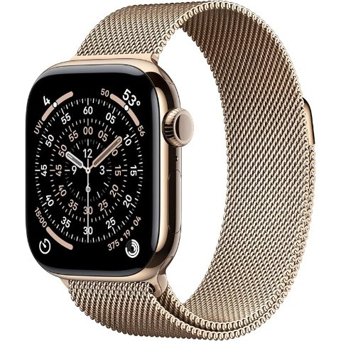 ModubaApple Watch Series 11 GPS + Cellular 42mm 골드 티타늄 케이스 골드 밀레니즈 루프