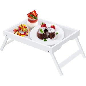 Moduba접이식 다리 침대 트레이 테이블 화이트