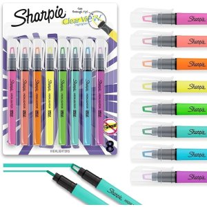 ModubaSharpie 클리어 뷰 형광펜 8개입