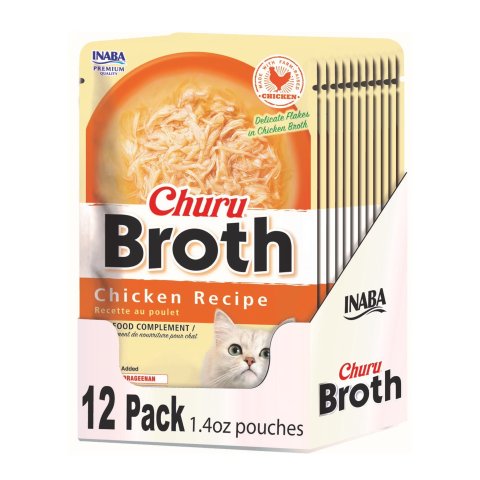 Moduba브로스 리커블 습식 고양이 토퍼 치킨 12개입 (1.76oz 파우치)