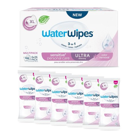ModubaWaterWipes Sensitive 성인용 케어 물티슈 6팩