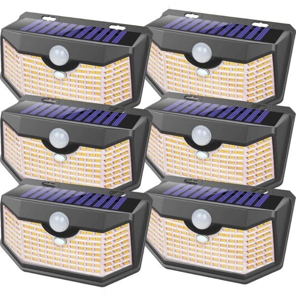 HMCITY 120 LED 태양광 모션센서 야외등 6팩