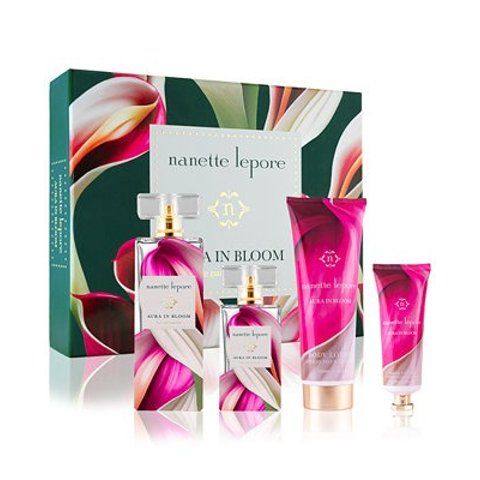 Moduba$166 상당 세트Nanette Lepore 오라 인 블룸 오 드 퍼퓸 4종 세트