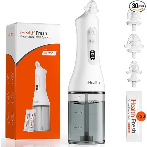 Moduba전동 비강 세정기 400ml 성인·어린이용 식염수 30포 포함