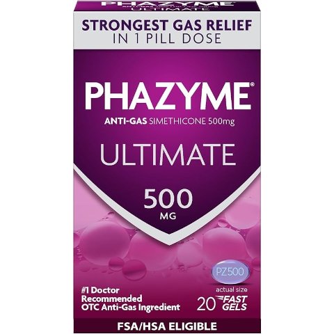 ModubaPhazyme 얼티밋 스트렝스 가스 완화제 500mg 20정