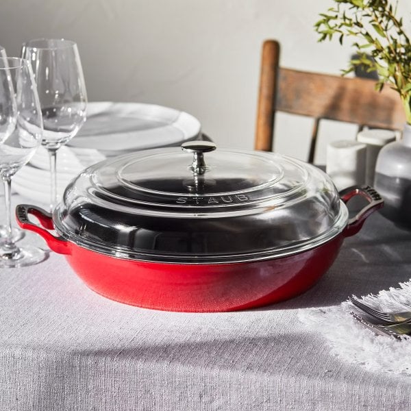 Staub 유리 뚜껑 3.5쿼트 주물 브레이저