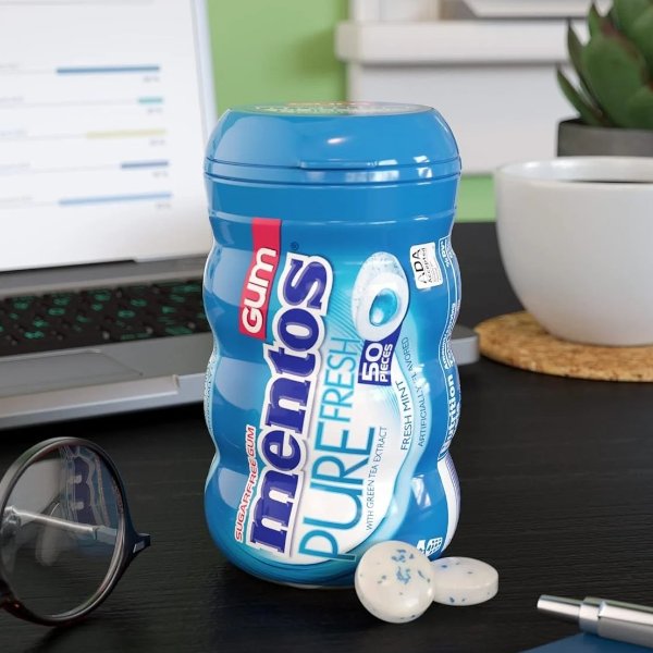 Mentos 퓨어 프레시 무설탕 껌 4팩