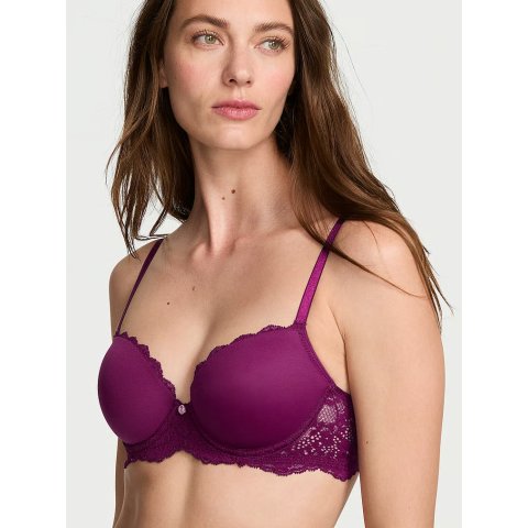 Moduba스무스 & 레이스 라이트리 라인드 데미 브라