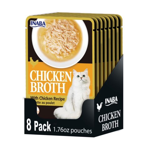 Moduba치킨 브로스 고양이 보조 간식 & 토퍼 8개입 (1.76oz 파우치)