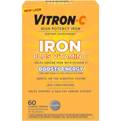 ModubaVitron-C 고함량 철분 보충제 + 비타민C 125mg 60정