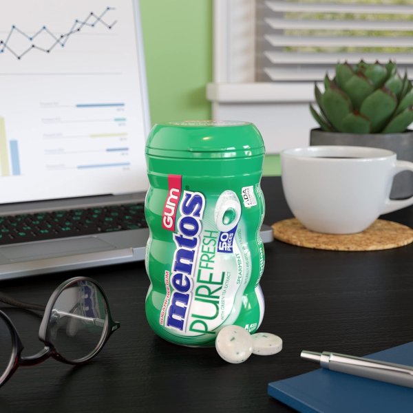 Mentos 퓨어 프레시 무설탕 껌 6팩