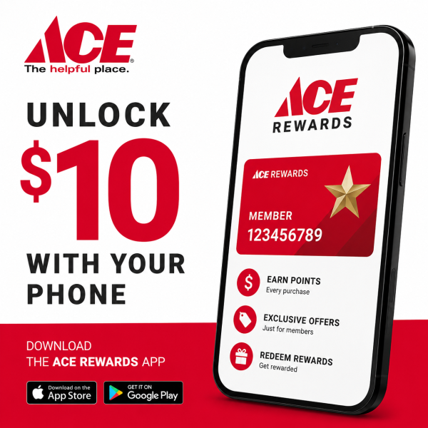 앱 다운로드로 혜택 받기!Ace Rewards 회원 $10 보너스 🎉
