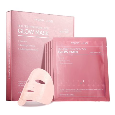 ModubaREAL DEEP 히알루론산 글로우 마스크 5매입 브라이트닝 페이스 마스크 항산화 케어