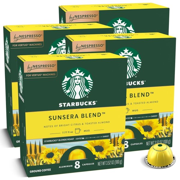 Starbucks 네스프레소 버츄오 선세라 블렌드 커피 캡슐 4팩