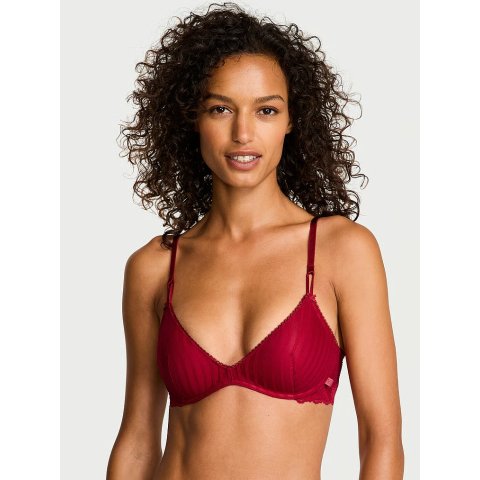 ModubaSexy Tee 시어 헤리티지 스트라이프 와이어리스 푸쉬업 브라