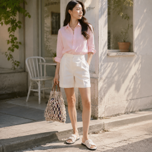스트라이프 버튼다운 셔츠 $169