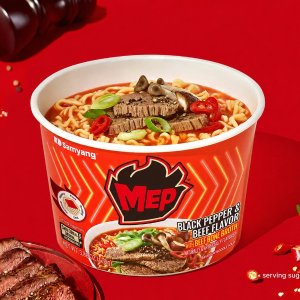 최저가: Samyang 맵탱 블랙페퍼 비프 컵라면 6개입