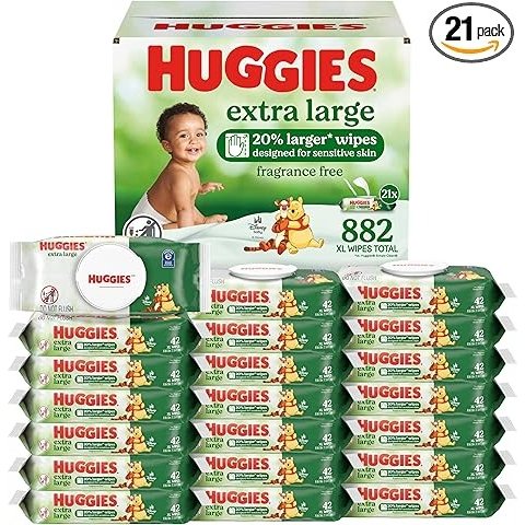 Moduba무향 아기 물티슈 XL 대용량 882매입 플립탑 21팩