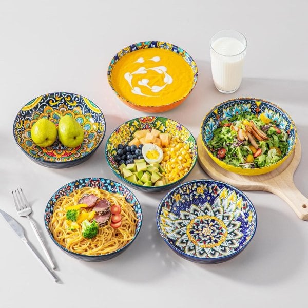 Vancasso 보헤미안 파스타 볼 32 Oz 6개 세트