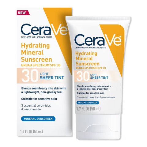 Moduba1개 구매 시 추가 1개 50% 할인CeraVe 라이트 하이드레이팅 미네랄 선스크린 페이스 로션 SPF30 틴티드