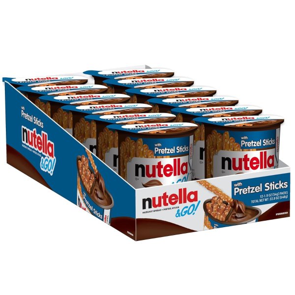 Nutella & GO! 초코 헤이즐넛 스프레드 프레첼 스틱 12팩