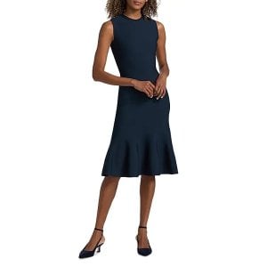 ModubaStella McCartney 컴팩트 니트 페플럼 미디 원피스