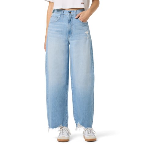 ModubaHudson Jeans 디스트로이드 하이웨이스트 배럴 데님 팬츠