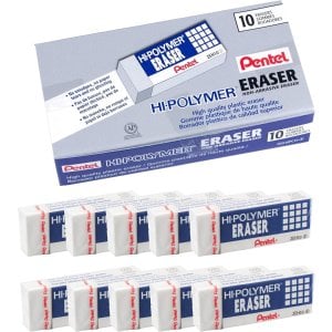 ModubaPentel 하이폴리머 블록 지우개 대형 화이트 10개입