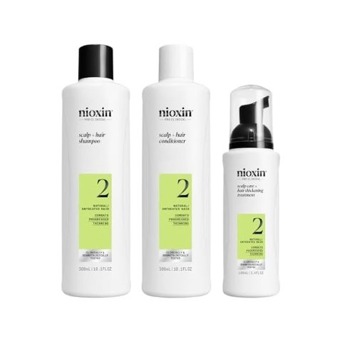 ModubaNioxin 시스템 2 트리오 세트 클렌저 샴푸 300ml + 스칼프 테라피 컨디셔너 300ml + 스칼프&헤어 트리트먼트 100ml