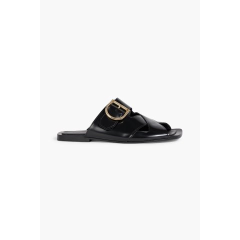 ModubaDries Van Noten 버클 글로스드 레더 슬라이드