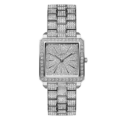 ModubaJbw 여성 Cristal 실버톤 스테인리스 워치 28mm
