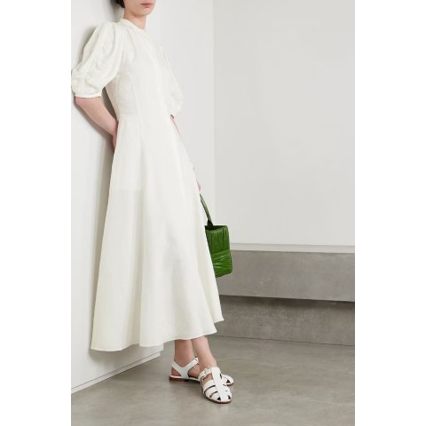 ModubaGABRIELA HEARST Arabella 핀턱 린넨 맥시 드레스