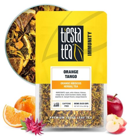 Moduba첫 Subscribe & Save 주문 25% 할인Tiesta Tea - Orange Tango, Loose Leaf, Orange Hibiscus Herbal Tea, Premium Non-Caffeinated Fruit Blend, Makes Hot or Iced & Up to 25 Cups, 2oz Resealable Pouch