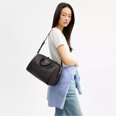 Moduba로완 시그니처 캔버스 라지 사첼백