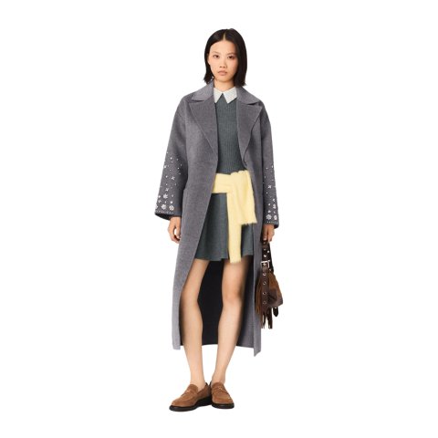 Moduba롱 더블페이스 라인스톤 코트