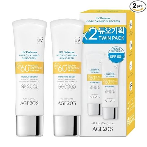 ModubaUV 디펜스 하이드로 카밍 선크림 SPF60+ 50ml 2개입