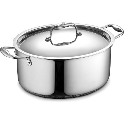 Moduba하이브리드 논스틱 6.5쿼트 오벌 더치오븐(스테인리스 뚜껑 포함)