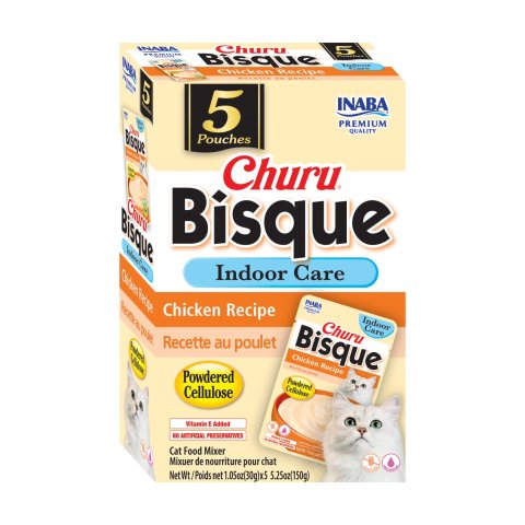 ModubaBisque 헤어볼 컨트롤 리커블 습식 고양이 토퍼 치킨 5개입 (1.05oz 파우치)