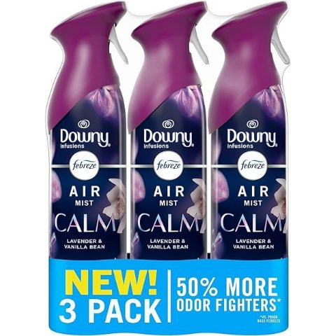 ModubaFebreze 에어 미스트 방향제 다우니 캄 라벤더 & 바닐라빈향 8.1oz 3개입