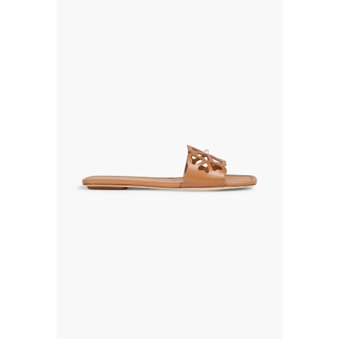 ModubaStuart Weitzman Jasmine 엠벨리시드 레이저컷 레더 슬라이드