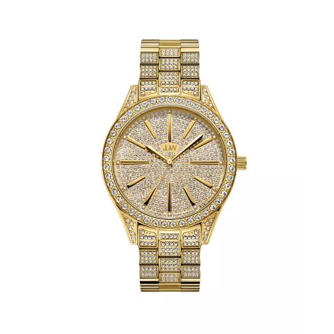 ModubaJbw 여성 Cristal 다이아몬드 18K 골드 도금 스테인리스 워치