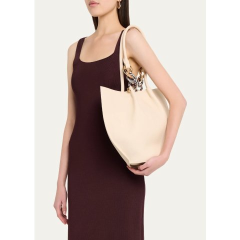 ModubaSIMKHAI 알로 체인 장식 레더 토트백