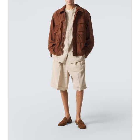 ModubaJacquemus 파스트로 린넨 블렌드 버뮤다 쇼츠