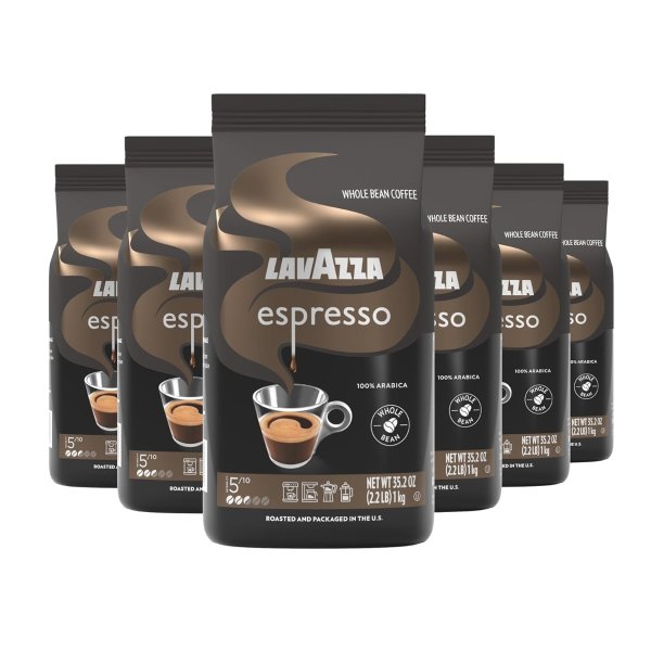 Lavazza 에스프레소 홀빈 커피 6팩